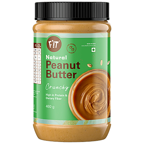 Buy Fit Natural Peanut Butter Crunchy - Unsweetened Online at Best ...