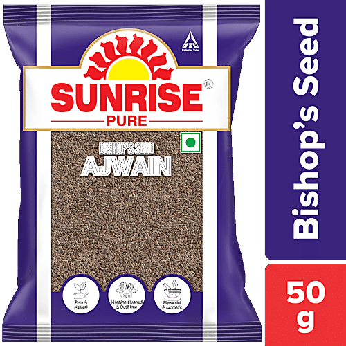 Sunrise Pure Ajwain Whole Spice, Bishop's Seed, 50 g Pouch 