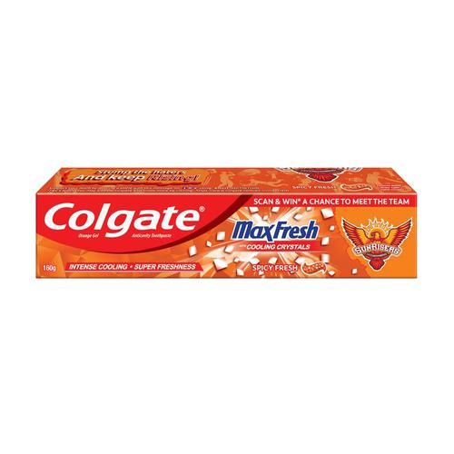 Colgate MaxFresh Orange Spicy Fresh Gel Toothpaste - Sunrisers Hyderabad  Special Edition Pack, 160 g