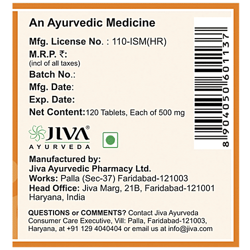 Buy Jiva Ayurveda Brahmi Tablet - For Gaining Holistic Health Naturally ...