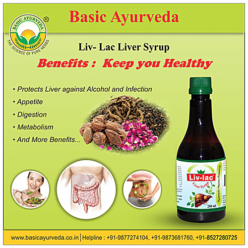 Buy Basic Ayurveda Liv- Lac Liver Syrup - Improves Appetite, Effective ...