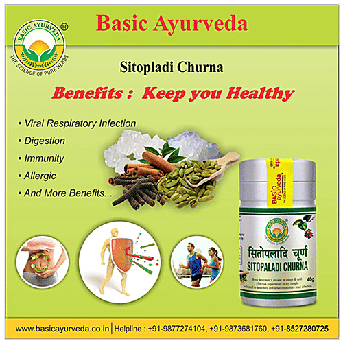 Buy Basic Ayurveda Sitopladi Churna - Helpful In Cold & Cough ...