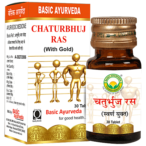 Buy Basic Ayurveda Chaturbhuj Ras Tablets Helpful In