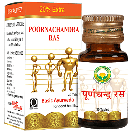 Basic Ayurveda Poornachandra Ras Tablets For Sexual Disorders Premature Ejaculation 30 pcs