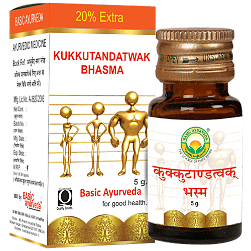 Buy Basic Ayurveda BaKukkutandatwak Bhasma - Helpful For Joint & Back ...