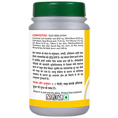 Buy Basic Ayurveda Manmath Ras Tablets - Physical Weakness & Impotency ...