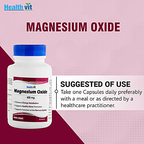 Buy Healthvit Magnesium Oxide High Absorption Capsules 400 Mg Online