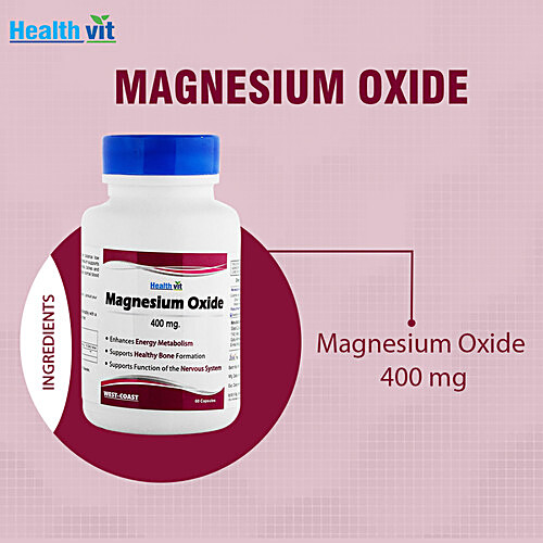 Buy Healthvit Magnesium Oxide High Absorption Capsules 400 Mg Online