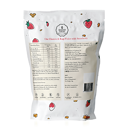 Buy Monsoon Harvest Oat Clusters & Ragi Flakes With Strawberry Online