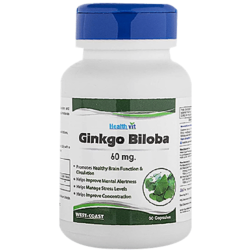 Buy Healthvit Ginkgo Biloba 60 Mg Capsules - Supports Memory, Focus ...