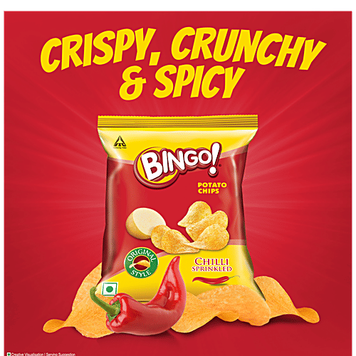 Buy Bingo Flat Cut Spicy Potato Chips - Original Style, Chilli 