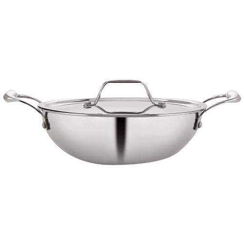 Buy Kitchen Essentials Tri Ply Stainless Steel Kadai - 3 Layer, With  Induction Base & Lid, 24 cm Online at Best Price of Rs 2199 - bigbasket