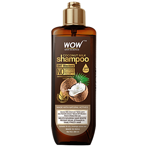 Buy Wow Skin Science Coconut Milk Shampoo - DHT Blockers, No Parabens ...