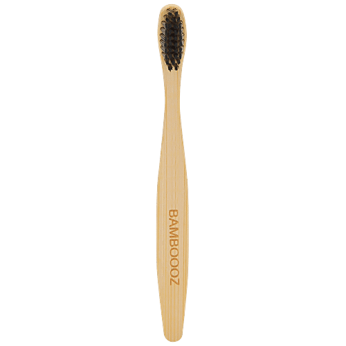 Buy Bamboooz Bamboo Toothbrush With Activated Charcoal Bristles - For ...