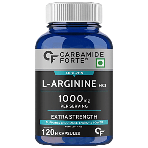 Buy Carbamide Forte L Arginine HCI 1000mg Vegetarian Capsules - For ...