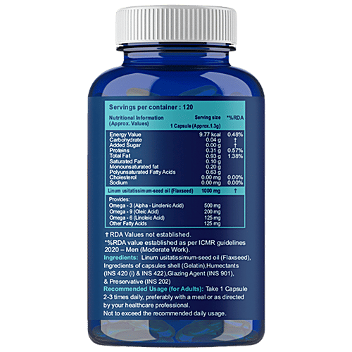 Buy Carbamide Forte Flaxseed Oil 1000mg Omega 3 6 9 Softgel Capsules