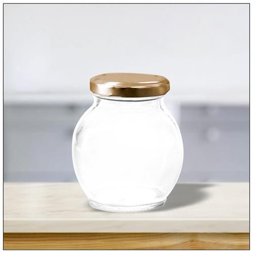 Buy Yera Glass Jar/Container With Golden Metal Lid Online at Best