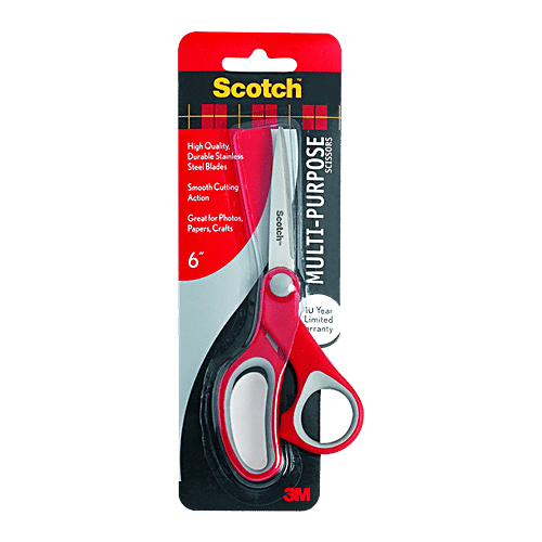 JAM Paper Multi-Purpose Precision Scissors, Red, 1/Pack, 8 inch 