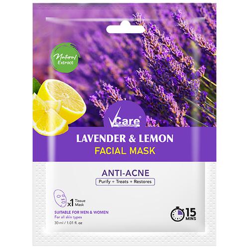 Vcare  Facial Mask - Lavender & Lemon, For Anti Acne, Treats & Restores The Skin, 30 ml  