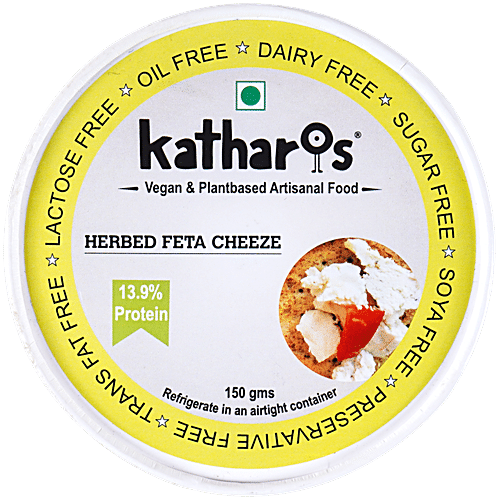 Buy Katharos Vegan Herbed Feta Cheese Healthy, High In Protein, Oil