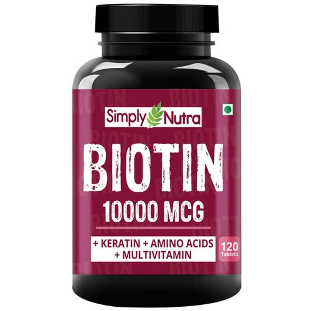 Buy Simply Nutra Biotin 10000mcg With Keratin Tablet - For Hair, Nail ...