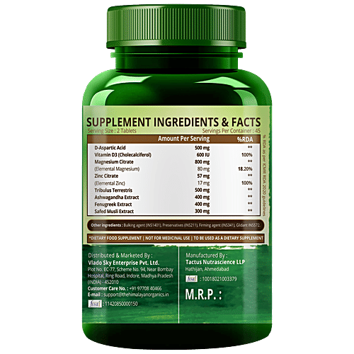 Buy Himalayan Organics Plant Based Testosterone Booster Supplement Capsules Boosts Energy For 5523