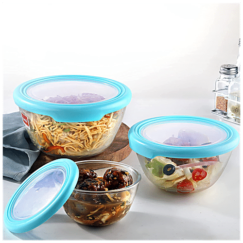 Buy Cello Toughened Glass Mixing Bowl With Premium Lid - Ornella, Clear 