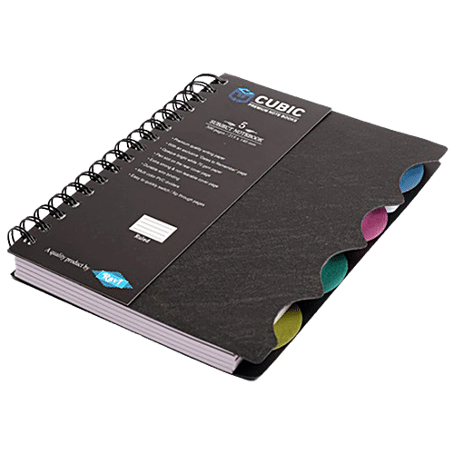 Buy Cubic Eco Wiro Notebook - Black, Spiral Binding, A5, 300 Pages Online  at Best Price of Rs 165 - bigbasket