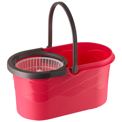 Buy Polyset Wave Mop Bucket With 360 Degree Rotating Inbuilt Spinner ...