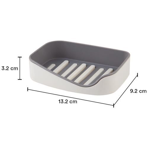 2PCS Soap Dish Holder Soap Case with Drain Tray Double-Layer for