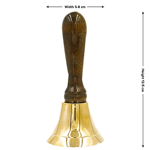 Buy Shubhkart Nitya Brass Puja Bell - Wooden Handle Online at Best ...