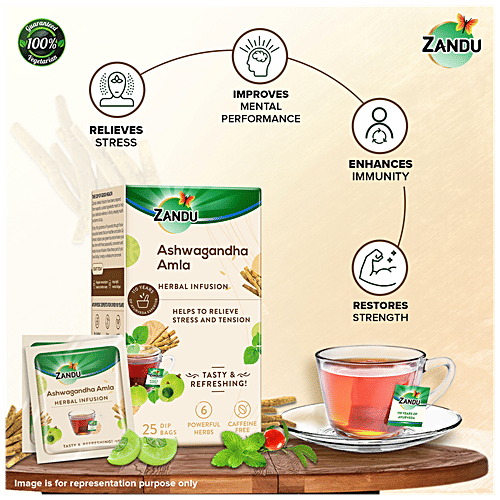 Buy ZANDU Ashwagandha Amla Infusion/Kadha - Herbal Tea for Stress ...