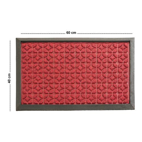 cocotuft Door/Floor Mats - Rubber Moilded, 9mm Thick, Circle Design, Red, 1  pc