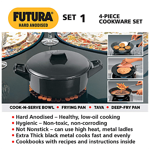 Buy Hawkins Futura Hard Anodised Cookware Set - Black, ASET1 Online At ...