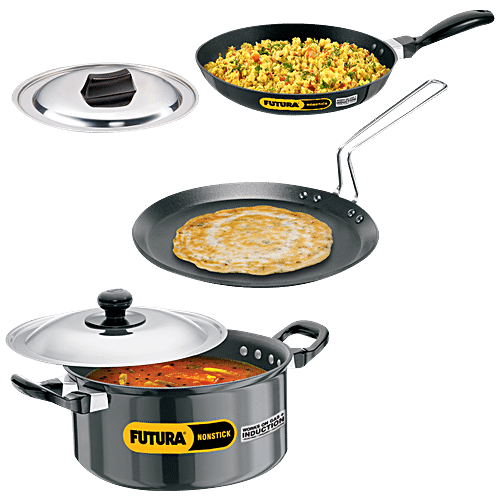 Buy Hawkins Futura Nonstick Induction Compatible Cookware Set Flat