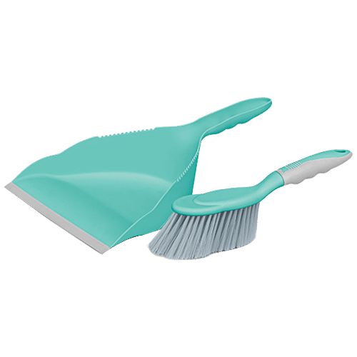 Milton - Spotzero Dustpan & Brush Set - Comfortable Grip, Flexible  Bristles, Aqua Green, 2 pcs