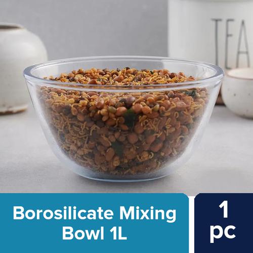 BB Home Glass Mixing Bowl With Lid - Borosilicate, 1 L  