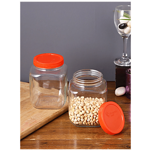 Buy Glass Ideas Glass Storage Jar - With Metal Lid Online at Best Price of  Rs 200 - bigbasket