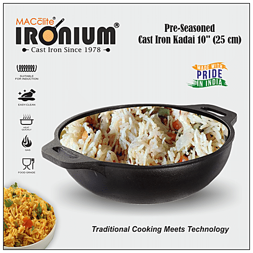 Premium Iron Kadai,deep Frying Cast Iron Pan,heavy Iron Kadhai