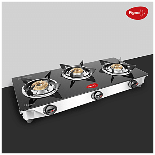 Pigeon gas stove online 3 burner steel