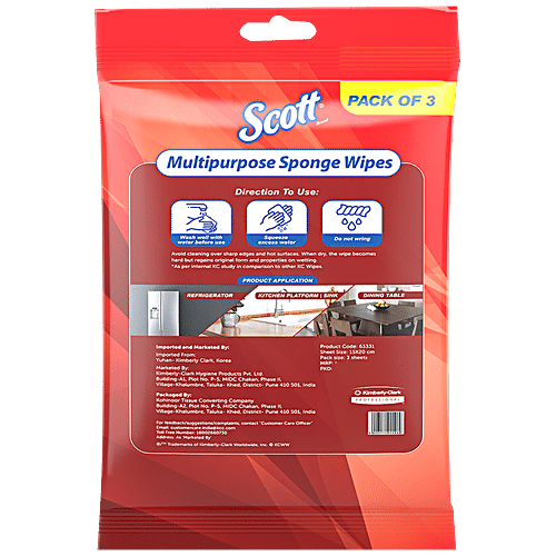 Buy Scott Sponge Wipes - Multipurpose, Highly Absorbent & Reusable, For ...