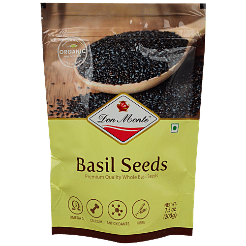 Buy DON MONTE Organic Basil Seeds Premium Quality For Desserts