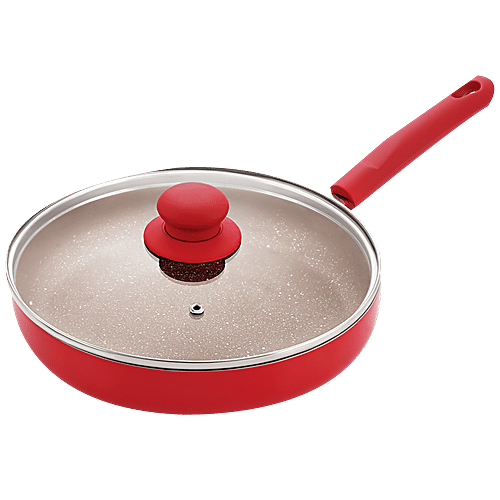 Non stick pan outlet with glass lid