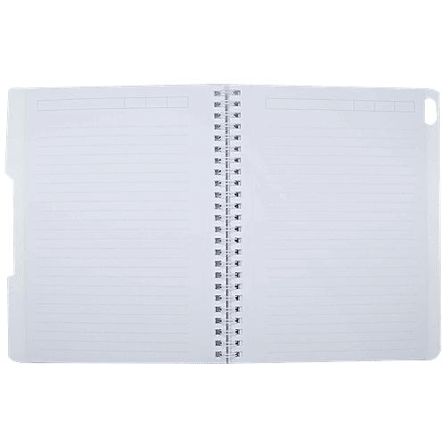 Buy Navneet HQ Wiro Bound Notebook - Ruled, Single Line, White, B5, 160 ...