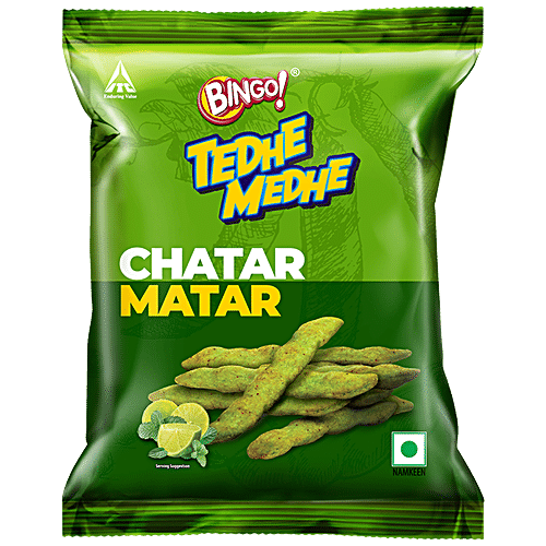 Buy Bingo Tedhe Medhe - Chatar Matar, Crunchy Snack With Green Peas ...