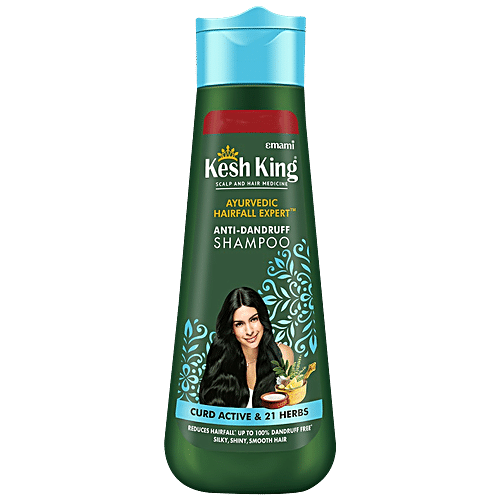 Kesh King Anti-Dandruff Shampoo With Goodness Of Curd, Lemon & Neem, 340 ml  Soothes Itchy Scalp, No Paraben & No Silicon, With 21 Natural Ingredients, For Women & Men