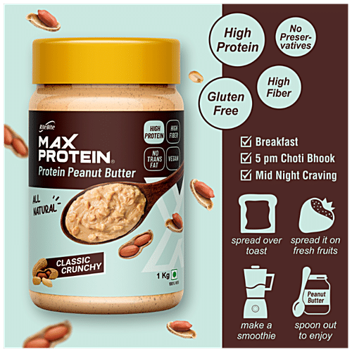 Buy Ritebite Max Protein Peanut Spread Classic Crunchy High Fiber