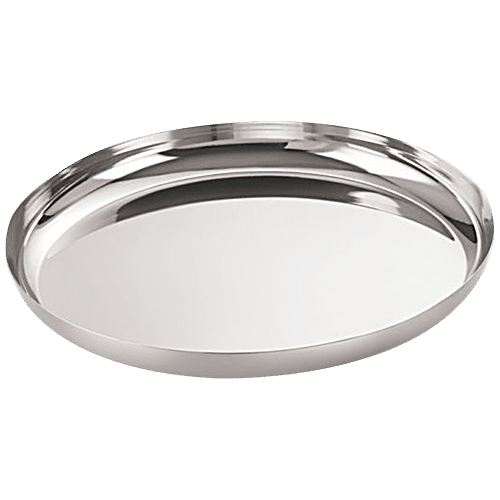 Buy Neelam Stainless Steel J.K. Khumcha/Thali - Durable Size No. 8, 18 ...