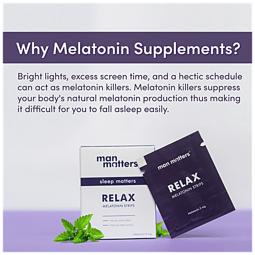 Buy Man Matters Relax Melatonin Strips - Helps Induce Sleep, Mint ...