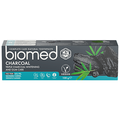 Buy Biomed Charcoal Toothpaste - Triple Whitening & Gum Care, Complete ...